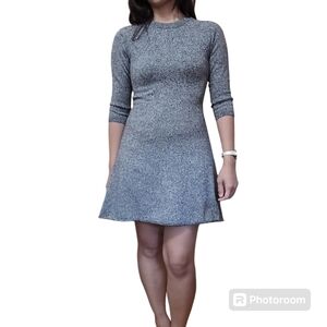 Sunday Best Gray Cotton Fit And Flare Dress XS
